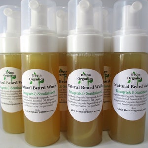 Natural Beard Herbal Wash 8 oz. Fenugreek & Sandalwood, Brina Organics