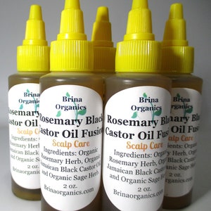 Rosemary Black Castor Scalp Oil Fusion, Scalp Care 2 oz., Organic Hair Oils, Brina Organics