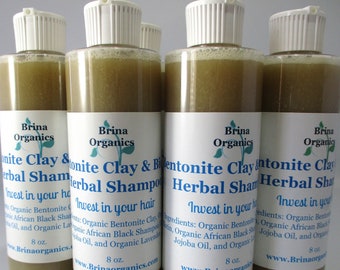 Bentonite Clay & Biotin Herbal Shampoo - Invest in your hair, Natural Shampoo, Brina Organics