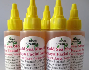 Cold Sea Moss Botanical & Papaya Facial Serum, Licorice Root Infused, Brina Organics