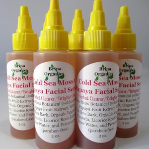 Cold Sea Moss Botanical & Papaya Facial Serum, Licorice Root Infused, Brina Organics