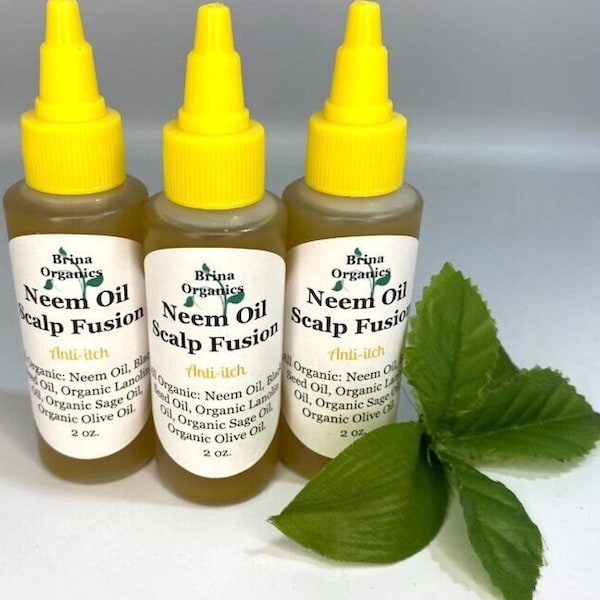 Organic Neem Oil Scalp Fusion 2 oz. or 4 oz., Natural Scalp Care, Brina Organics