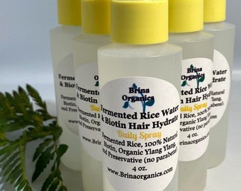 Fermented Rice Water & Biotin Hair Tonic: Hydrating Spray - Brina Organics