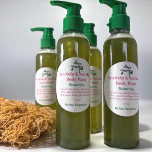 Sea Kelp & Sea Moss Body Wash, Moisturizing Shower Cleanse, Brina Organics