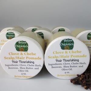 Clove & Chebe Scalp/Hair Pomade (Grease) 4 oz. or 8 oz., Hair Flourishing, Brina Organics