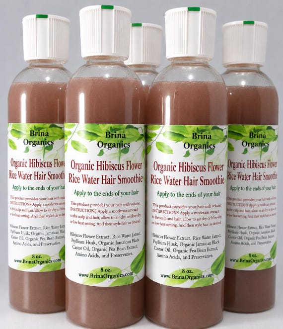 Brina Organics Hibiscus Flower & Rice Water Hair Smoothie, BESTSELLER, Anti-Shedding, Self Care Product