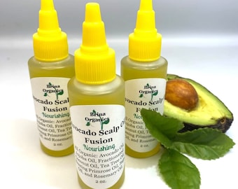 Fusion d'huiles d'avocat pour le cuir chevelu, Soin naturel du cuir chevelu, Brina Organics