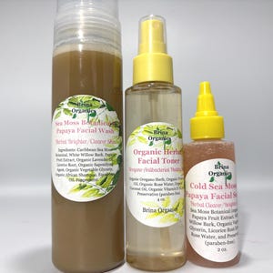 Sea Moss Skincare Bundle: Herbal Facial Wash, Toner, and Serum, Brina Organics image 4