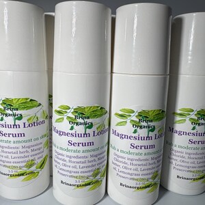 Magnesium Lotion Serum Potent Formula Roll-on Bottle, Brina Organics