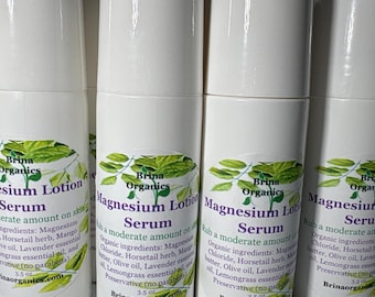 Magnesium Lotion Serum Potent Formula Roll-on Bottle, Brina Organics