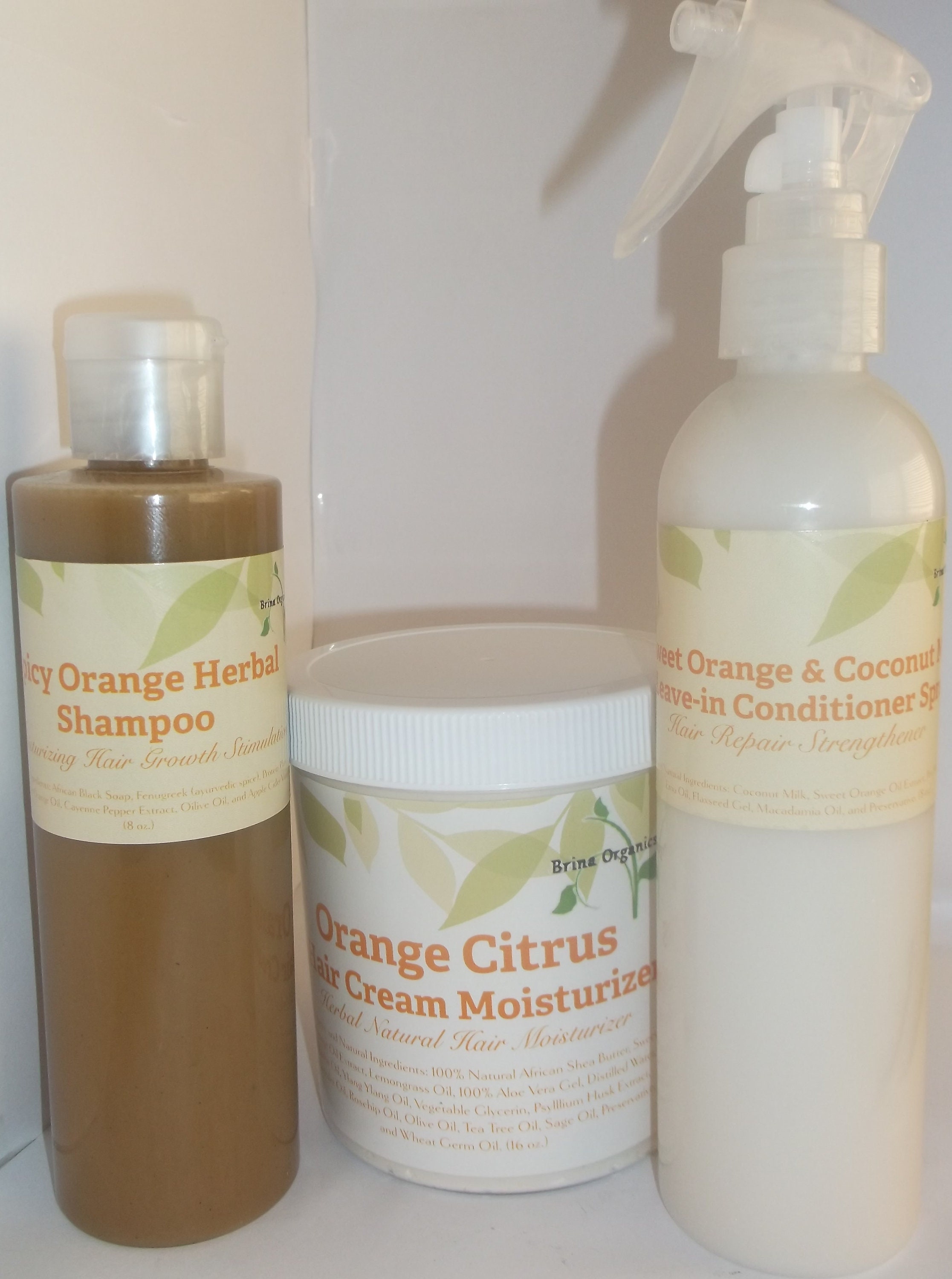 Orange Scent Hair Care Bundle Set Of 3 Organic Hair Care Kit Etsy