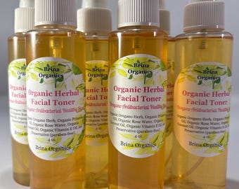 Tónico facial a base de hierbas, cuidado de la piel para poros más pequeños, Brina Organics
