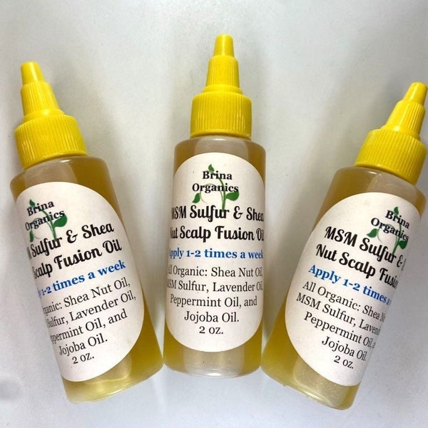 Natural MSM Sulfur & Shea Nut Scalp Fusion and Hot Oil Hair Care 2 oz.