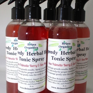 Speedy Kräuterhaar Tonic Spray 4 oz. - 24 Unze Sägepalme Beere & Seemoos Botanical, BESTSELLER, Feuchtigkeitshaarspray, Brina Organics