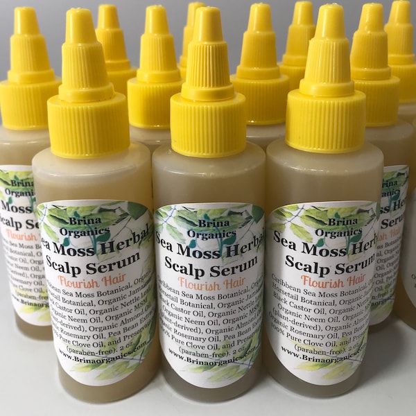 Caribbean Sea Moss Rosemary + Biotin Scalp Serum (Peppermint infused), Jamaican Black Castor Oil, Clove, Horsetail Herb, Nettle leaf, MSM