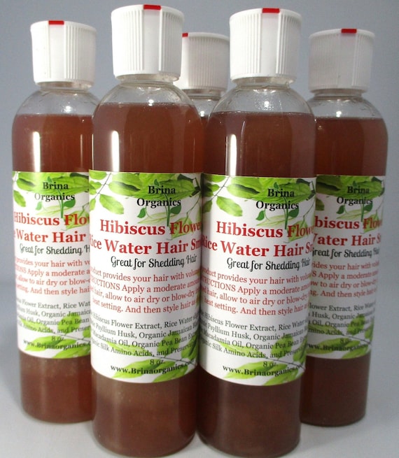 Hibiscus Flower & Rice Water Hair Smoothie 4 oz. - 16 oz., BESTSELLER, Anti-Shedding, Self Care Product, Brina Organics