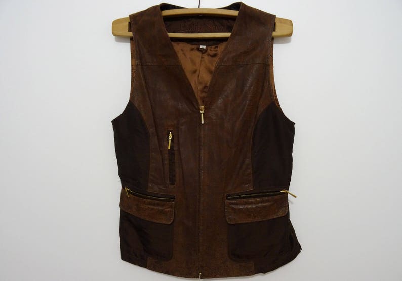 Dark Brown Suede Leather Womens Vest Country Western Classic Etsy