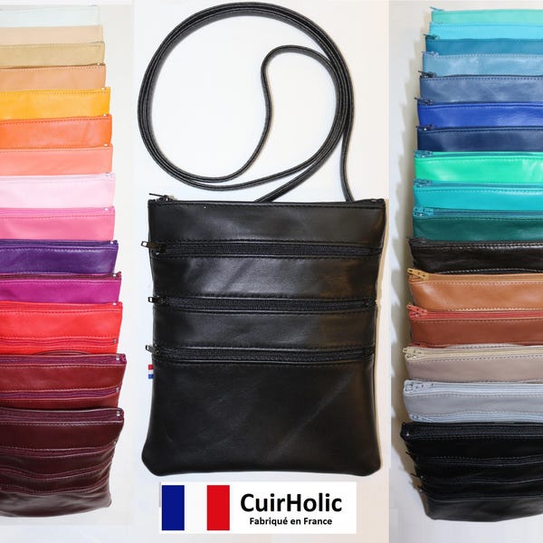 Pochette Bandoulière en Cuir d'Agneau Véritable Zoé M