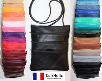 Pochette Bandoulière en Cuir d'Agneau Véritable Zoé M