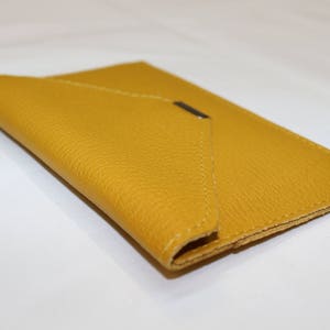 Porte Papiers Enveloppe en Cuir de Chèvre Véritable Taille M image 2