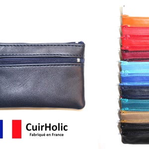 Porte Monnaie en Cuir d'Agneau Véritable Fabriqué en France Taille S