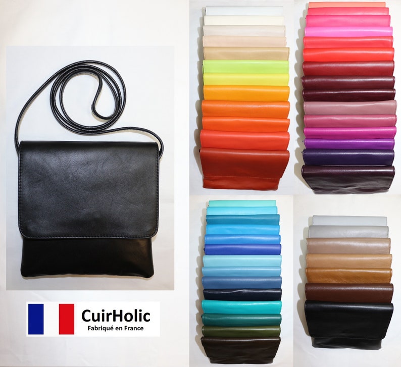 Pochette à Bandoulière en Cuir d'Agneau Véritable pour Femme S image 1