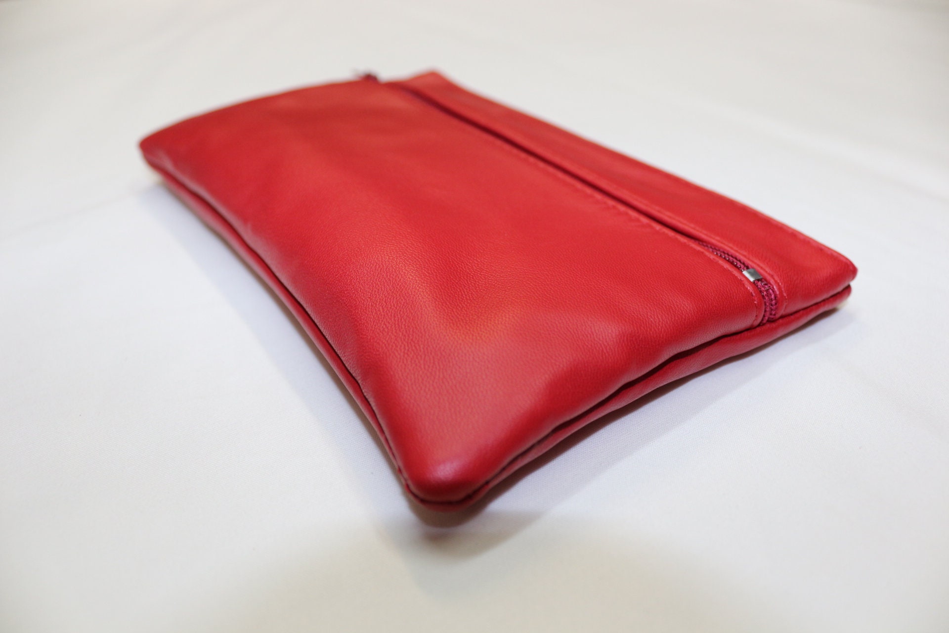 Pouch - Genuine Lamb Leather - XL - Made of France - Women