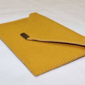 Porte Papiers Enveloppe en Cuir de Chèvre Véritable Taille M image 3