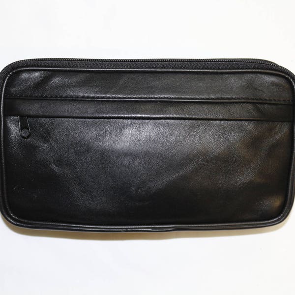 Pochette Banane Karl en Cuir d'Agneau Véritable pour Homme M Noire