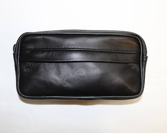 Pocket for Smartphone leather belt genuine black