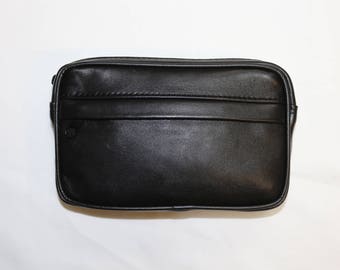 Pocket belt black genuine leather L