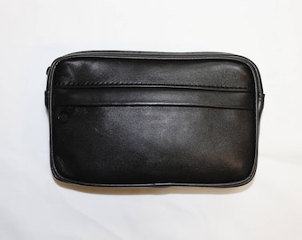 Pochette Ceinture Noire L en Cuir d'Agneau Véritable