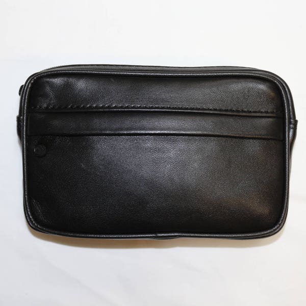 Pochette Ceinture Noire L en Cuir d'Agneau Véritable