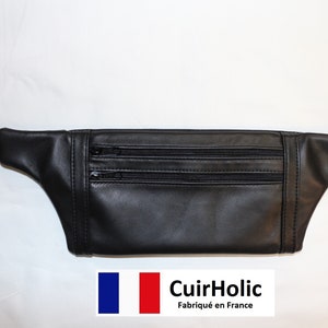 Pochete Watson em couro de cordeiro genuíno para homens S preto
