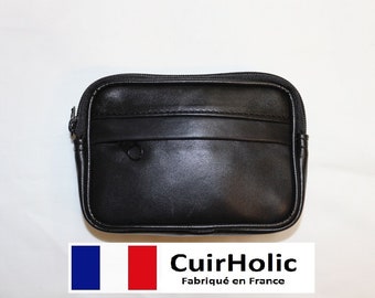 Pochette Ceinture Noire S en Cuir d'Agneau Véritable