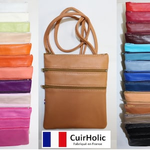 Pochette pour Téléphone Portable Smartphone Bandoulière en Cuir d'Agneau Véritable Zoé S image 1