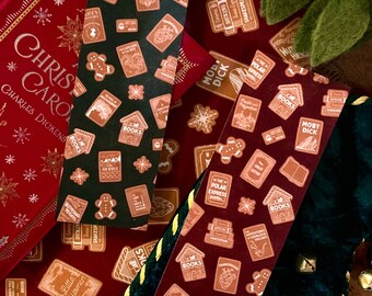 Weihnachten Lebkuchen Bücher Lesezeichen | Festliches Winter-Themen-Lesezeichen