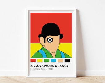 A Clockwork Orange Art Print | Pantone Colour Palette | Color Swatch Poster | Classics Print | Literary Library Poster