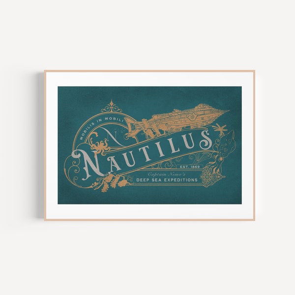 Jules Verne Nautilus Print - Inspired by 20000 Leagues Under the Sea