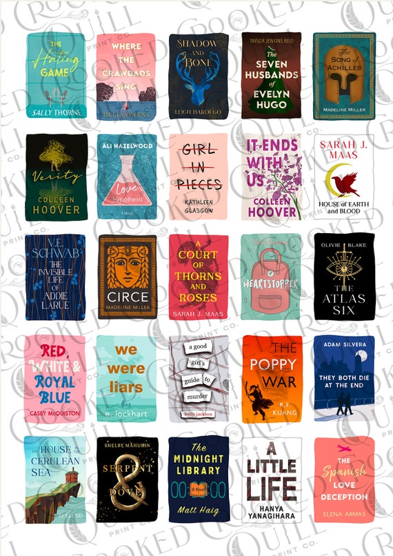 Booktok Print Modern Book Poster Library Poster Colleen Hoover,  Heartstopper, Song of Achilles, ACOTAR, Atlas Six 300gsm Cardstock 
