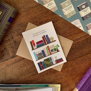 Carte classique de livres | Texte personnalisé | carte d'anniversaire | de voeux livresque | Austen, Dickens, Shakespeare