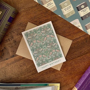 Voleur de fraises de William Morris Carte De Vœux | Texte personnalisé | Anniversaire, anniversaire, nouvelle maison, félicitations | Carte personnalisée