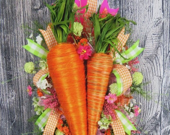 Easter Wreath-Easter Decor-Easter Door-Spring Wreath-Spring Door-Spring Decor-Easter Door Wreath-Carrot Wreath-Easter Floral Wreath