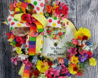 Wreath for Front Door / Spring Wreath / Summer Wreath / Summer Decor / Floral Wreath / Summer Door / Spring Decor / Balloon Wreath