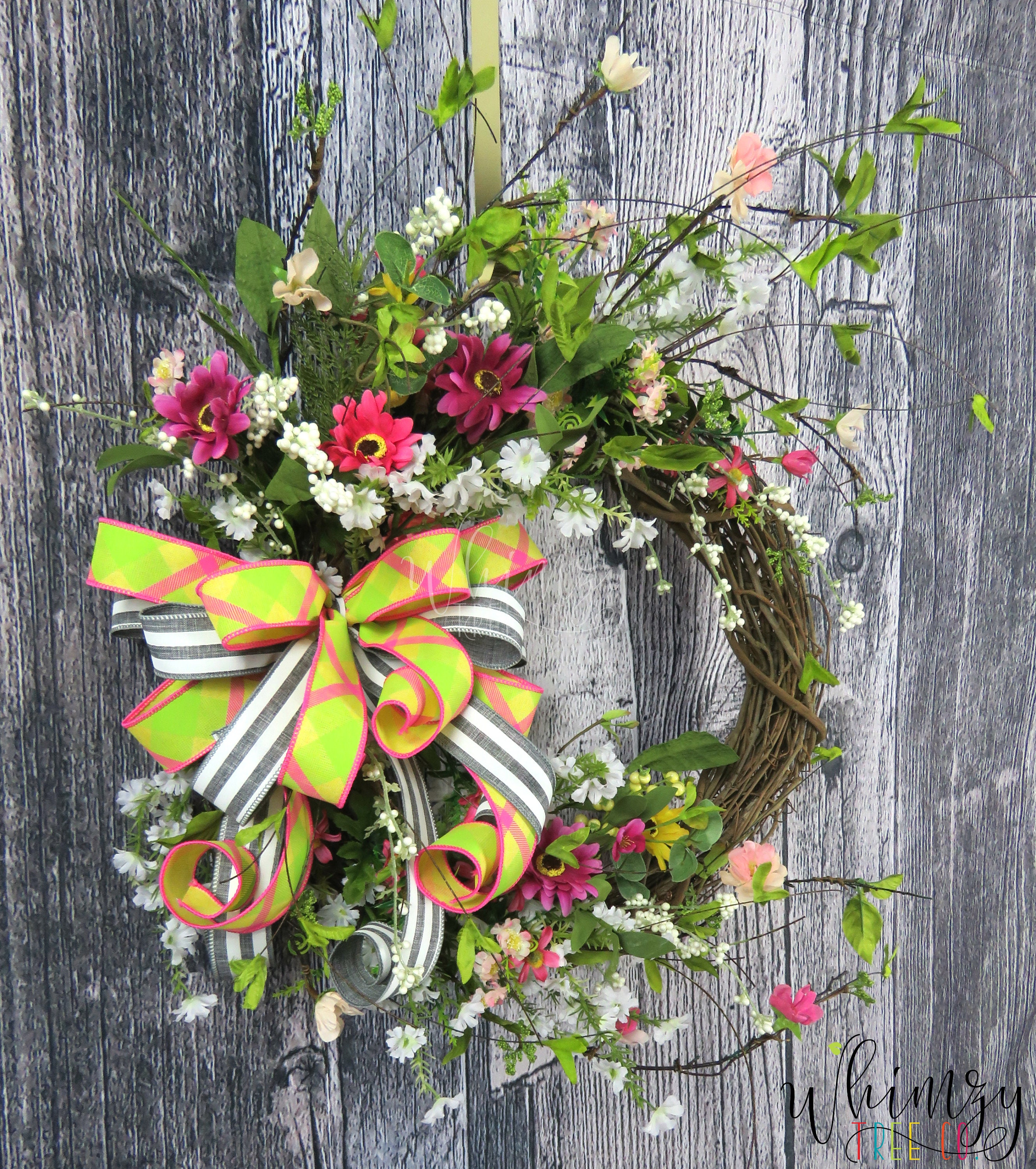 Spring Welcome Floral Grapevine Wreath - Free Tutorial & Supply List
