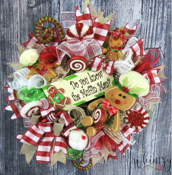 Happy Holidays Gingerbread decor Christmas Wreath Gingerbread Wreath Wreath for Christmas Merry Christmas Holiday decor