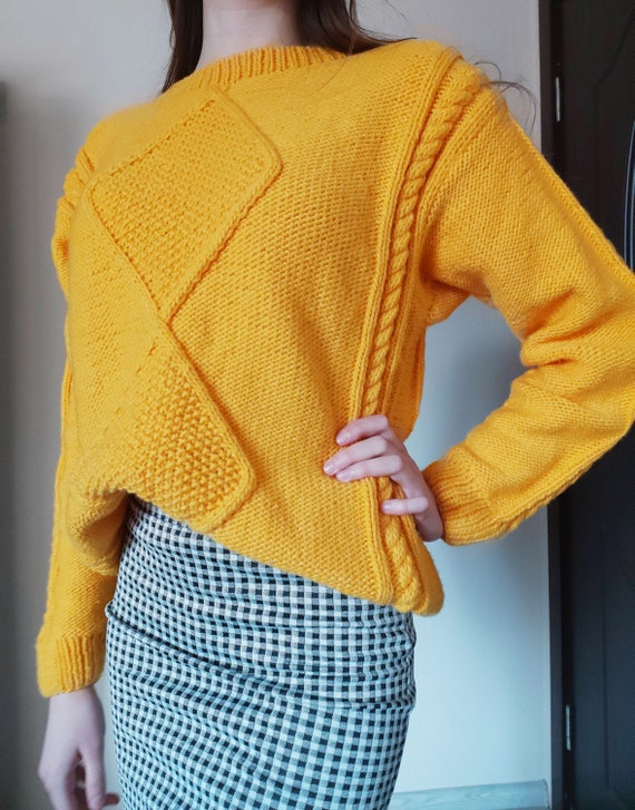chunky yellow sweater