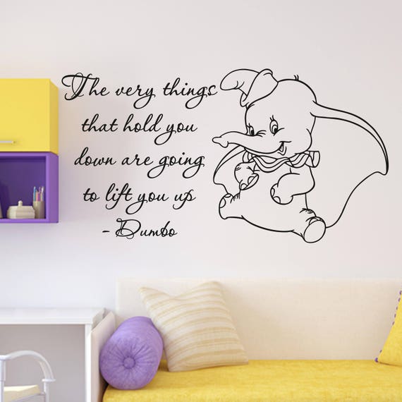 dumbo quote wall decal the very things walt disney lettering | etsy