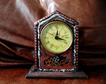 Steampunk Centerpiece Small Clock
