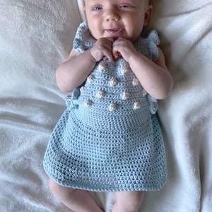Crochet Dress for Kids and Babies, Crochet Pinafore, The Bobble Pinafore Dress Crochet Pattern PDF
